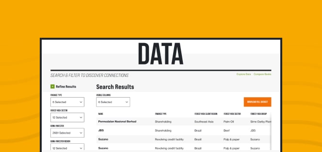 Data table interface