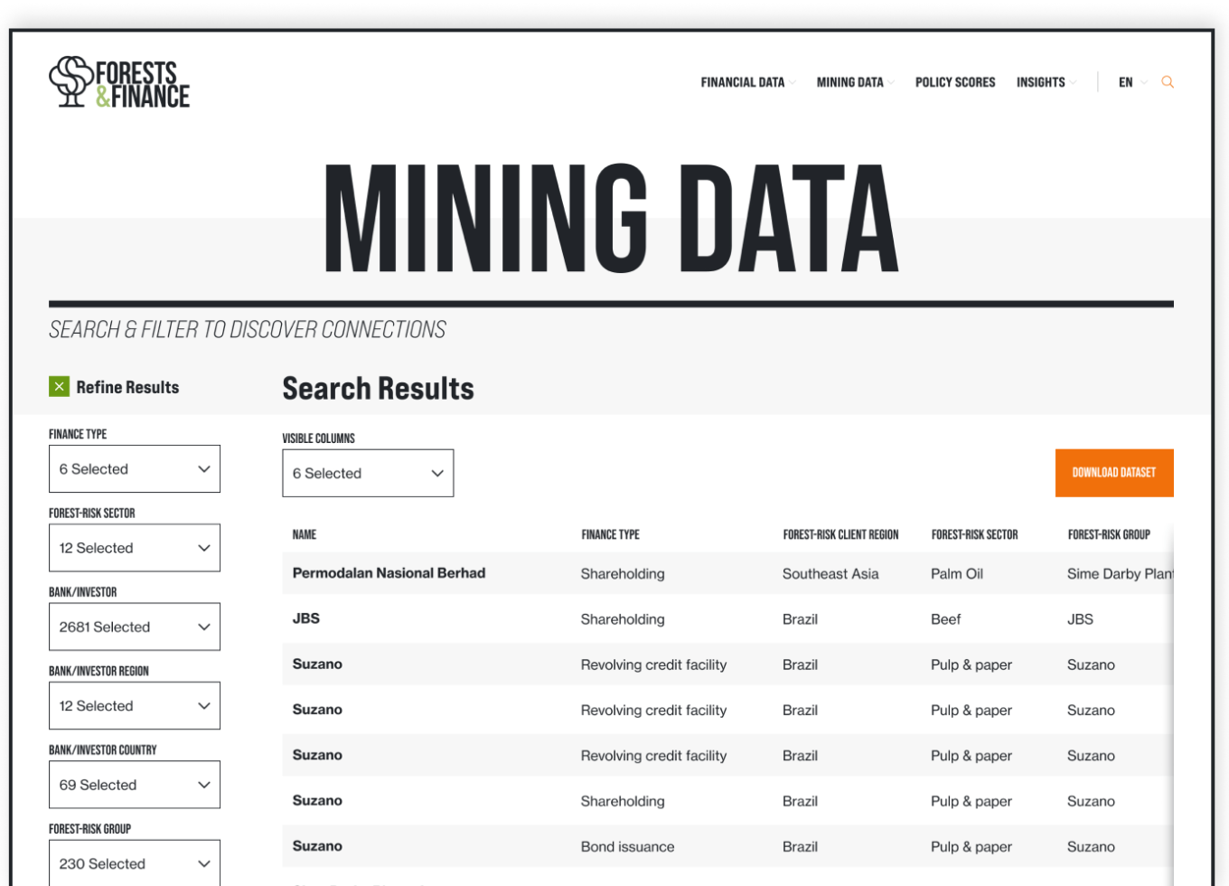 mining data interface